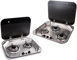 Carbest Gaskochfeld Mit Glasabdeckung, Edelstahl