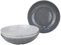 Gimex Classic Line Granite Suppenteller, 4er Set, Grau