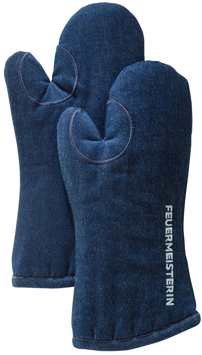 Feuermeisterin Jeansfauster Ofenhandschuhe, 1 Paar 1 Feuermeisterin Jeansfauster Ofenhandschuhe, 1 Paar