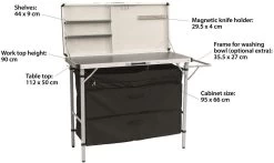 Outwell Magante Küchentisch, 136x54x90/140cm, Schwarz -Campingausrüstung Geschäft 114500 0 3