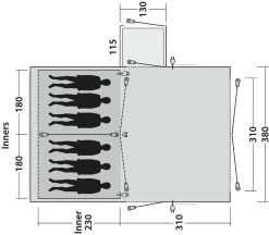 Outwell Montana 6PE Tunnelzelt, 6-Personen, 495x560x220cm, Blau -Campingausrüstung Geschäft 114604 0 10