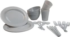 Happy People Campinggeschirr, 24-teilig, Grau