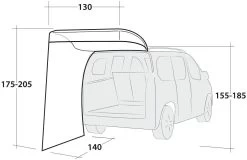 Outwell Upcrest Busvordach, 155-185cm, Grün -Campingausrüstung Geschäft 115104 0 6