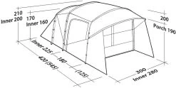Robens Wolf Moon TC 5XP Tunnelzelt, 5-Personen, 300x545cm, Sandfarben/grün -Campingausrüstung Geschäft 115472 0 10