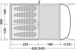 Robens Wolf Moon TC 5XP Tunnelzelt, 5-Personen, 300x545cm, Sandfarben/grün -Campingausrüstung Geschäft 115472 0 11