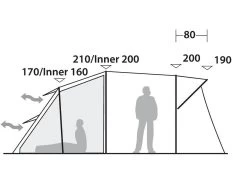 Robens Wolf Moon TC 5XP Tunnelzelt, 5-Personen, 300x545cm, Sandfarben/grün -Campingausrüstung Geschäft 115472 0 12