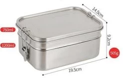 Origin Outdoors Deluxe Double Lunchbox, 1,9L, Edelstahl -Campingausrüstung Geschäft 115850 0 3