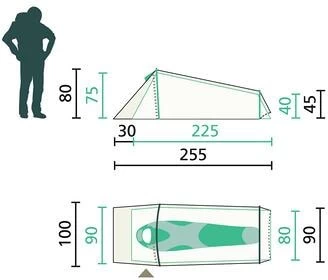 Jack Wolfskin Gossamer Tunnelzelt, 1 Person, 225x100cm, Hellgrün 5 Jack Wolfskin Gossamer Tunnelzelt, 1 Person, 225x100cm, Hellgrün – Bild 5