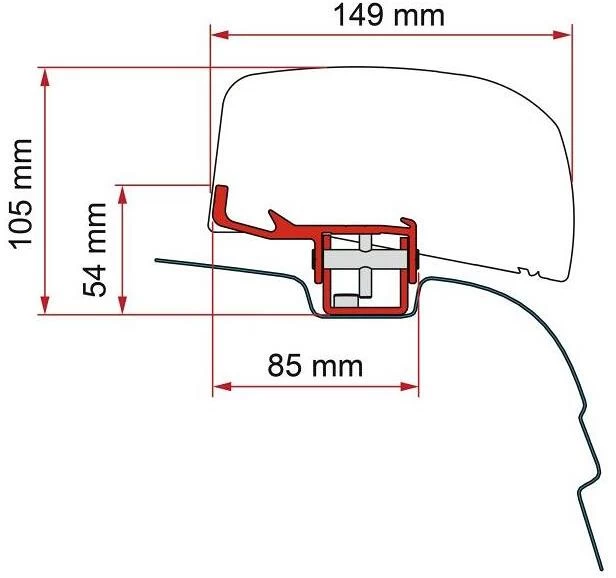 Fiamma F40van Adapter Für VW T5/6 1 Fiamma F40van Adapter Für VW T5/6