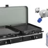 CADAC 2-Cook 3 Pro Deluxe Gaskocher Inkl. PowerPak Regler +2 Gaskartuschen, 50mbar - Camping Wagner Edition