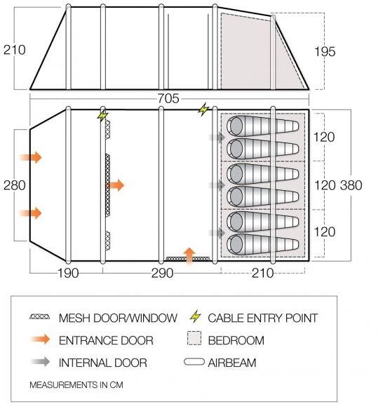 Vango Joro Air 600XL Sentinel Eco Dura Package Tunnelzelt, 6-Personen 11 Vango Joro Air 600XL Sentinel Eco Dura Package Tunnelzelt, 6-Personen – Bild 11