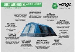 Vango Joro Air 600XL Sentinel Eco Dura Package Tunnelzelt, 6-Personen 19 Vango Joro Air 600XL Sentinel Eco Dura Package Tunnelzelt, 6-Personen -Campingausrüstung Geschäft 116874 0 7