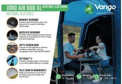 Vango Joro Air 600XL Sentinel Eco Dura Package Tunnelzelt, 6-Personen 20 Vango Joro Air 600XL Sentinel Eco Dura Package Tunnelzelt, 6-Personen -Campingausrüstung Geschäft 116874 0 8