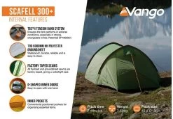 Vango Scafell 300 Plus Tunnelzelt, 3-Personen -Campingausrüstung Geschäft 116899 0 5