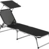 Bo-Camp Campingliege Mit Sonnenschutz, Schwarz