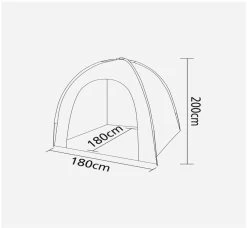 Bo-Camp Lagerzelt Medium, 180x180x200cm, Grau -Campingausrüstung Geschäft 118886 0 2
