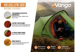 Vango Helvellyn Tunnelzelt, 3-Personen -Campingausrüstung Geschäft 120668 0 5