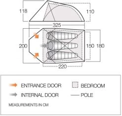 Vango Helvellyn Tunnelzelt, 3-Personen -Campingausrüstung Geschäft 120668 0 6