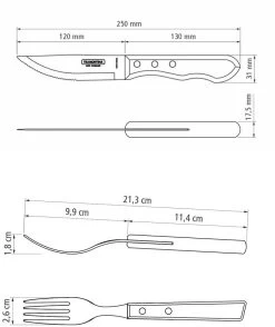 Tramontina Jumbo Steakbesteck, 4-teilig, Braun -Campingausrüstung Geschäft 121856 0 2