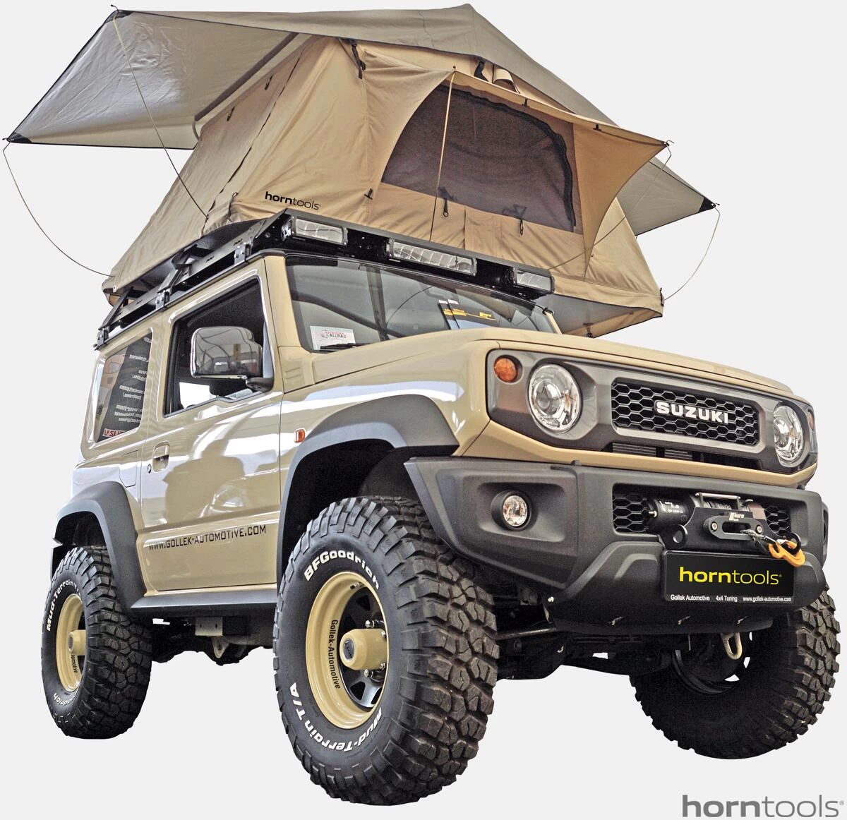 Horntools Dachzelt Trapper Joe Inkl. Vorzelt, 245x126x145cm, Sand 1 Horntools Dachzelt Trapper Joe Inkl. Vorzelt, 245x126x145cm, Sand