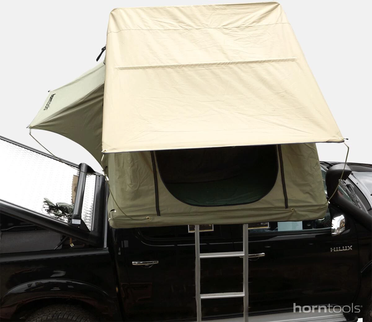 Horntools Dachzelt Trapper Joe Inkl. Vorzelt, 245x126x145cm, Sand 5 Horntools Dachzelt Trapper Joe Inkl. Vorzelt, 245x126x145cm, Sand – Bild 5