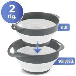 Maximex 2-in-1 Schüssel Und Sieb-Set, 3L, Grau/weiß -Campingausrüstung Geschäft 124608 0 3