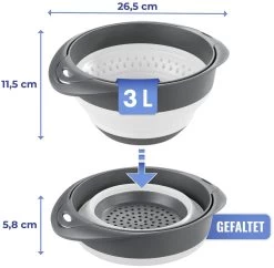 Maximex 2-in-1 Schüssel Und Sieb-Set, 3L, Grau/weiß -Campingausrüstung Geschäft 124608 0 4