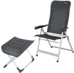 Crespo Deluxe AL/237-DL Campingstuhl Inkl. Fußauflage, Anthrazit - Camping Wagner Edition