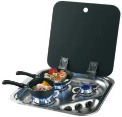 Can FC1347 Gaskocher Mit Abdeckung, 3-flammig, Quadratisch, 30mbar