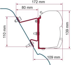 Fiamma F45 Adapter Für Mercedes Sprinter II / VW Crafter / Westfalia (H3) Bj. 2006-2016