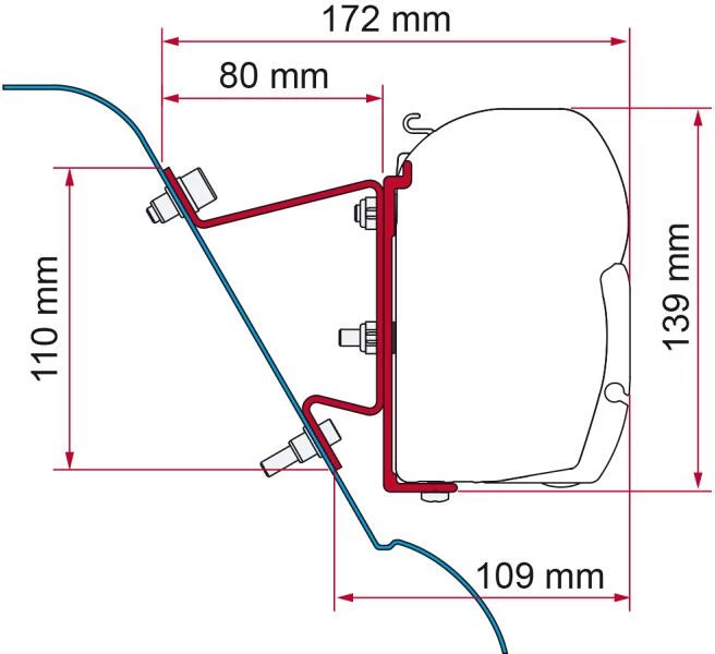 Fiamma F45 Adapter Für Mercedes Sprinter II / VW Crafter / Westfalia (H3) Bj. 2006-2016 1 Fiamma F45 Adapter Für Mercedes Sprinter II / VW Crafter / Westfalia (H3) Bj. 2006-2016