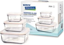 Gimex Glasslock Behälter, 3er-Set, Creme