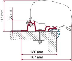 Fiamma F65/F80 Adapter Für Kit Caravan Standard