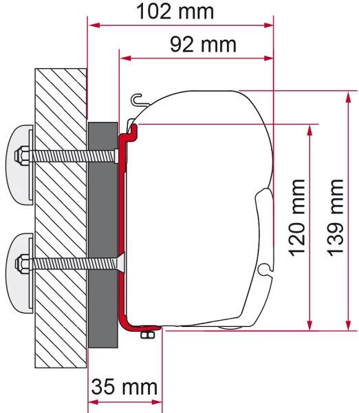 Fiamma F45 Adapter Für Dethleffs Globebus 1 Fiamma F45 Adapter Für Dethleffs Globebus