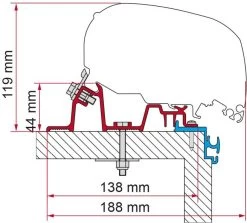 Fiamma F65/F80 Adapter Für Caravan Hobby Excellent