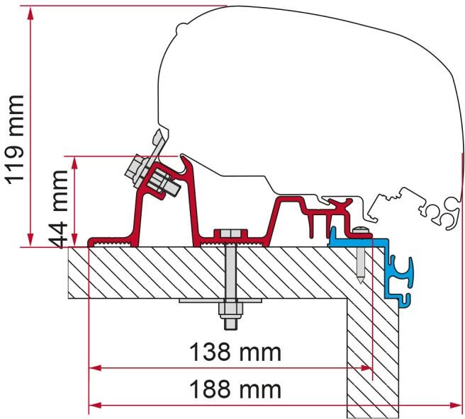 Fiamma F65/F80 Adapter Für Caravan Hobby Excellent 1 Fiamma F65/F80 Adapter Für Caravan Hobby Excellent