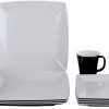 Gimex Quadrato Black And White Geschirr-Set, 16-teilig