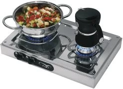 Can Aufbau-Gaskochfeld, 2-flammig, Edelstahl