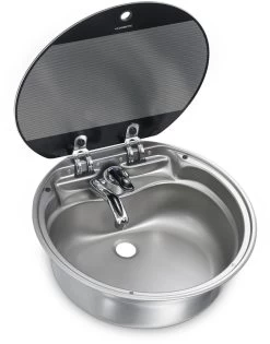 Dometic SNG420 Spülbecken Rund Mit Glasabdeckung