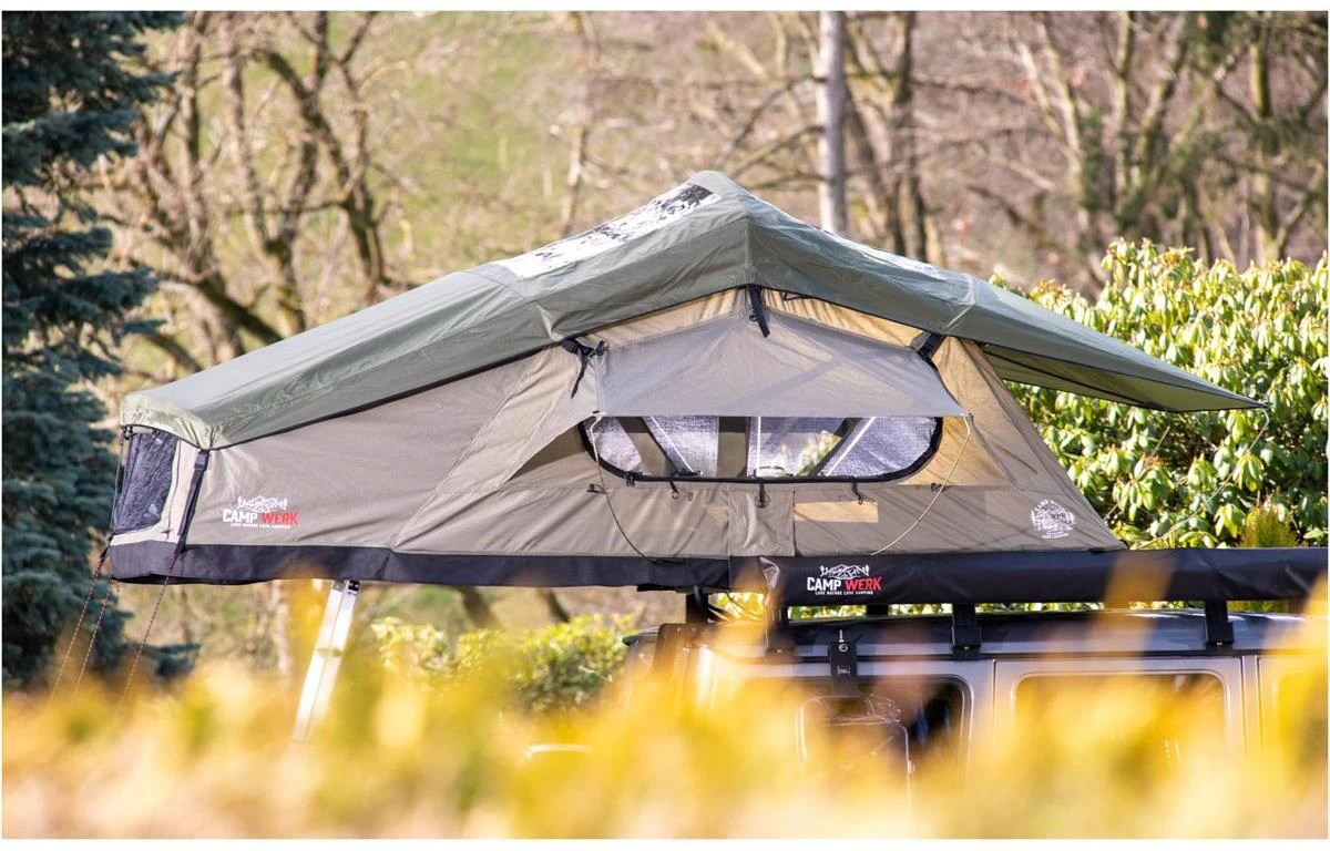 Campwerk Adventure Dachzelt Inkl. Matratzenunterlage, Oliv 2 Campwerk Adventure Dachzelt Inkl. Matratzenunterlage, Oliv – Bild 2