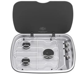 Thetford Argent Gaskochfeld Mit Glasdeckel, 3-flammig, Bedienknöpfe Rechts