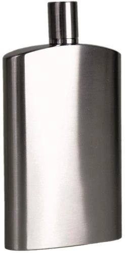 BasicNature Brush Flachmann, 125ml, Edelstahl