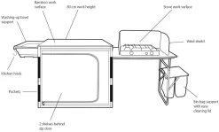 Outwell Padres Küchentisch Mit Beistellregal, Grau -Campingausrüstung Geschäft 59807 2