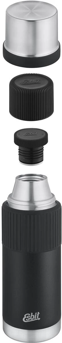 Esbit Sculptor Isolierflasche Mit Manschette, Edelstahl, 1L, Schwarz 4 Esbit Sculptor Isolierflasche Mit Manschette, Edelstahl, 1L, Schwarz – Bild 4