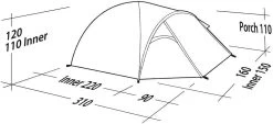 Robens Tor 3 Kuppelzelt, 3-Personen, 310x160cm, Rot -Campingausrüstung Geschäft 72494 10