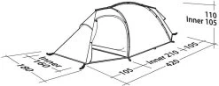 Robens Stony Brook 3 Tunnelzelt, 3-Personen, 420x180cm, Grün -Campingausrüstung Geschäft 72500 10