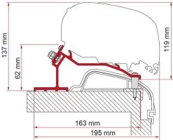 Fiamma F65/F80 Adapter Für Caravan Hobby Premium/Ontour Ab 2012
