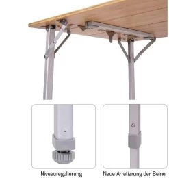 Holiday Travel Campingtisch, 80x60cm, Bambus -Campingausrüstung Geschäft 74931 0 3