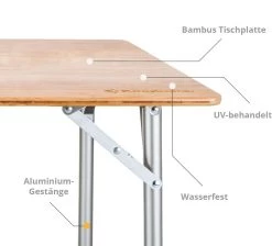 KingCamp Bamboo Beistelltisch XS, Silber, 60x40cm 11 KingCamp Bamboo Beistelltisch XS, Silber, 60x40cm -Campingausrüstung Geschäft 76988 3