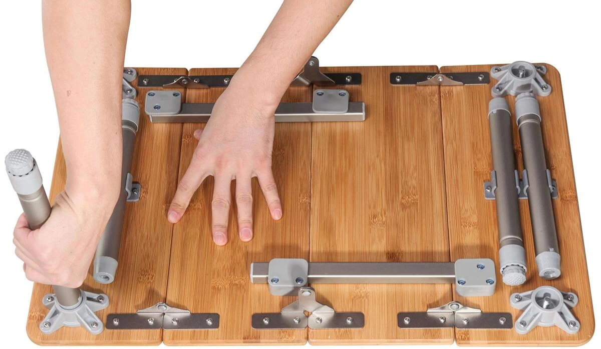 KingCamp Bamboo Beistelltisch XS, Silber, 60x40cm 6 KingCamp Bamboo Beistelltisch XS, Silber, 60x40cm – Bild 6